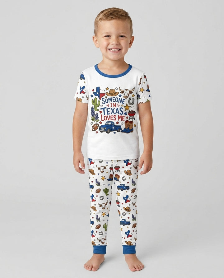 Someone in Texas Loves Me Bamboo Two Piece Short Sleeve Pajama Set