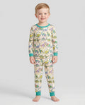 Colorful Dino Sketchbook Bamboo Two Piece Long Sleeve Pajama Set