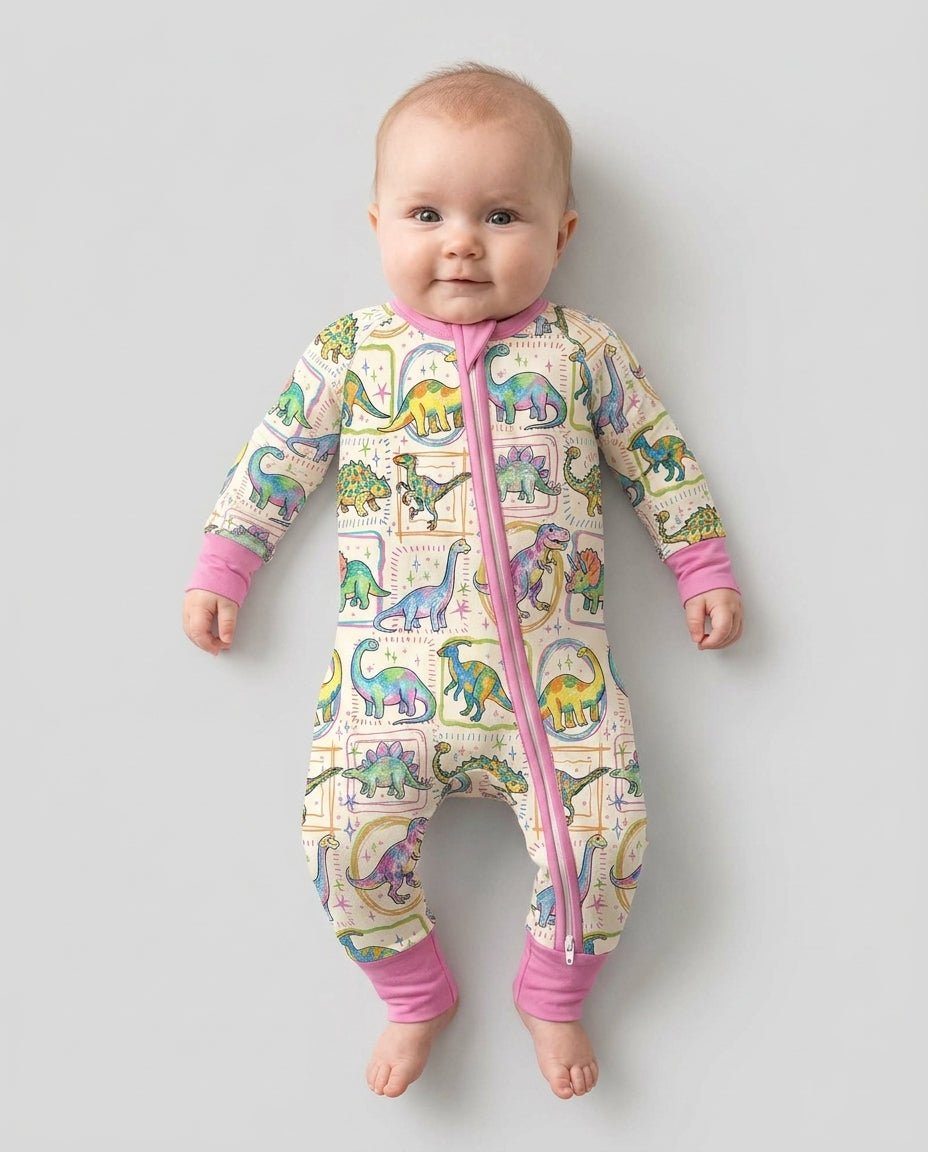 Colorful Dino Sketchbook Bamboo Convertible Zippy