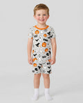 Halloween Boo & Pumpkin Glow In The Dark Bamboo Two Piece Short Sleeve Shorts Pyjamas Set