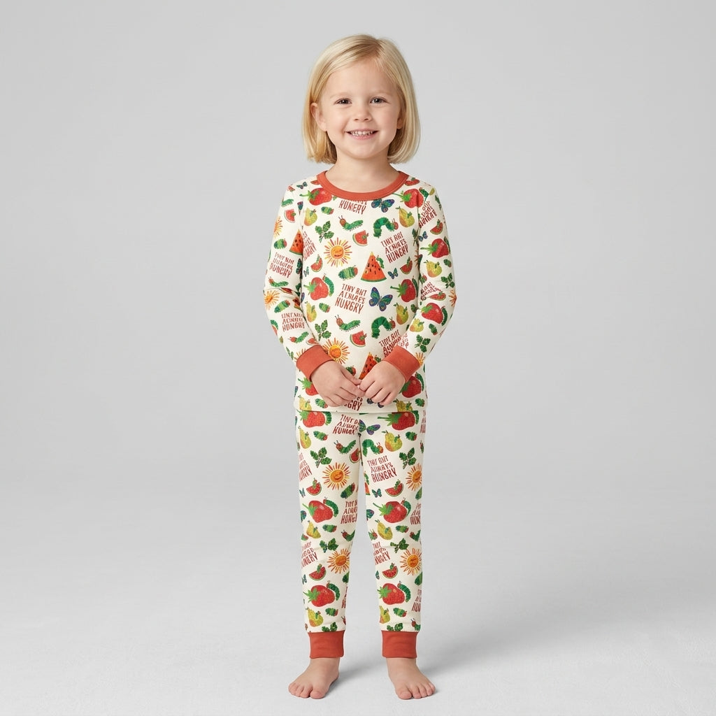 Tiny But Always Hungry Caterpillar Bamboo Two Piece Long Sleeve Pajama Set