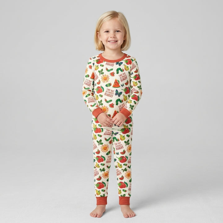 Tiny But Always Hungry Caterpillar Bamboo Two Piece Long Sleeve Pajama Set
