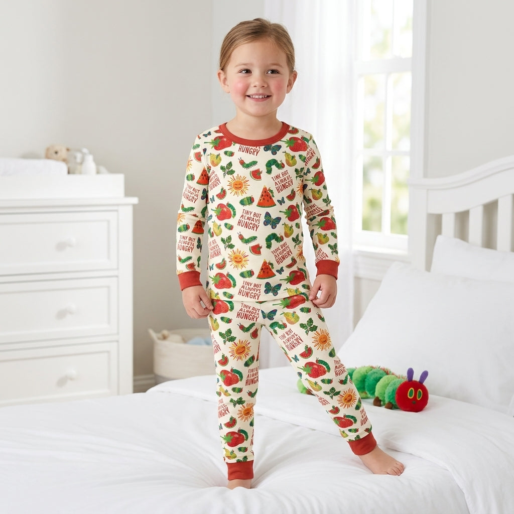 Tiny But Always Hungry Caterpillar Bamboo Two Piece Long Sleeve Pajama Set