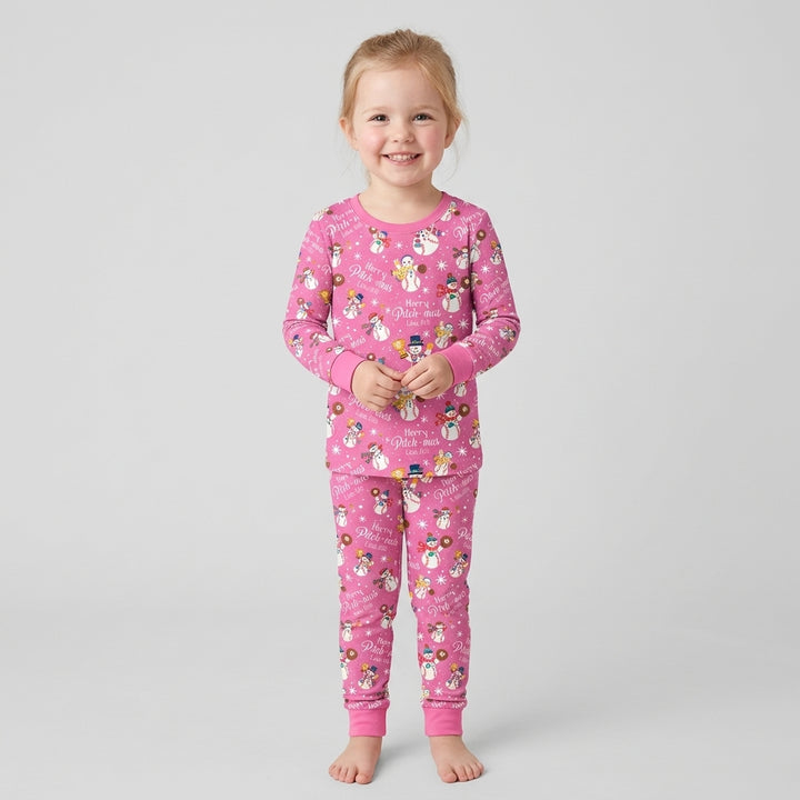 Custom Baseball Christmas Bamboo Two Piece Long Sleeve Pajama Set