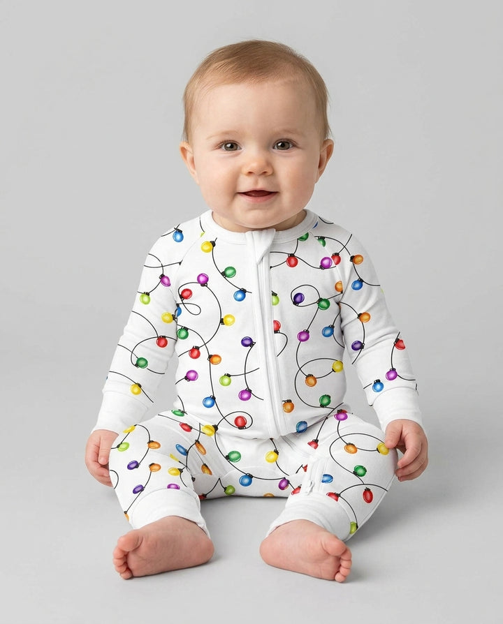 Baby's First Christmas Lights Pyjamas - Colorful & Cozy