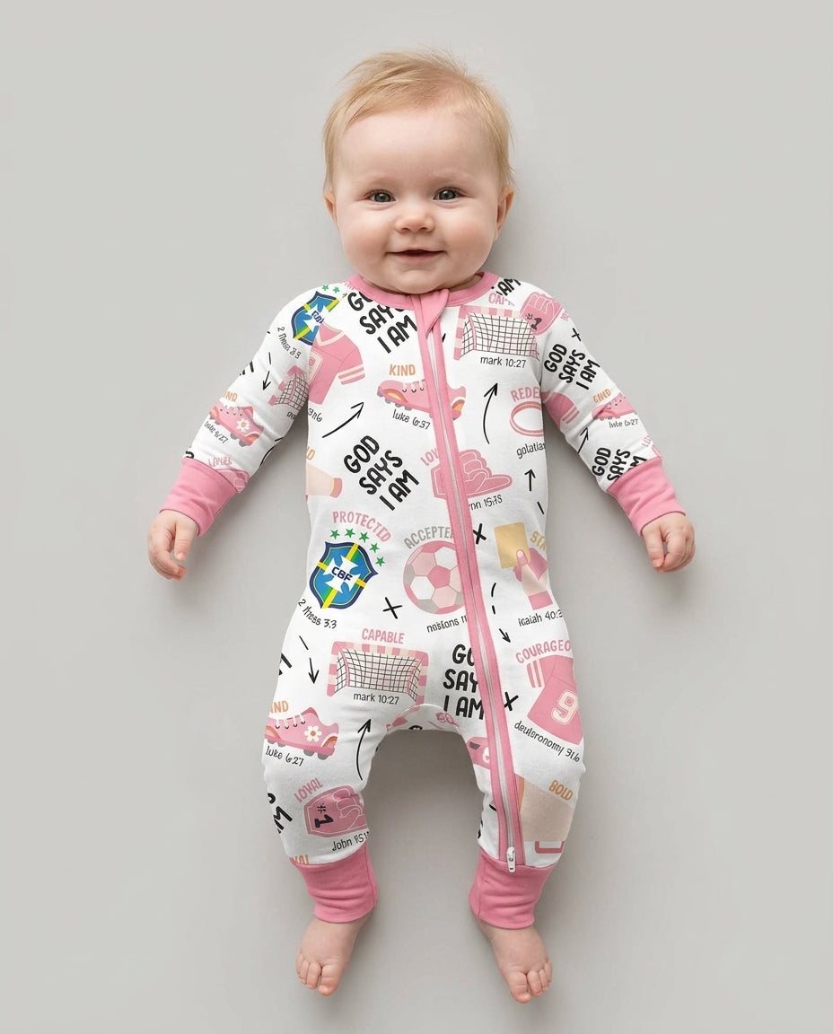 Personalized God Says I Am SOCCER Bamboo Convertible Zippy