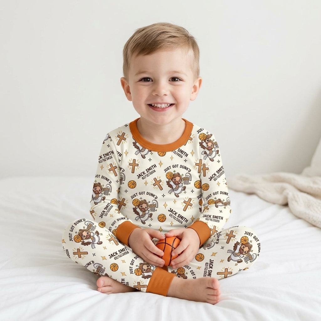 Personalized Baptism Just Got Dunk'd  Bamboo Two Piece Long Sleeve Pajama Set