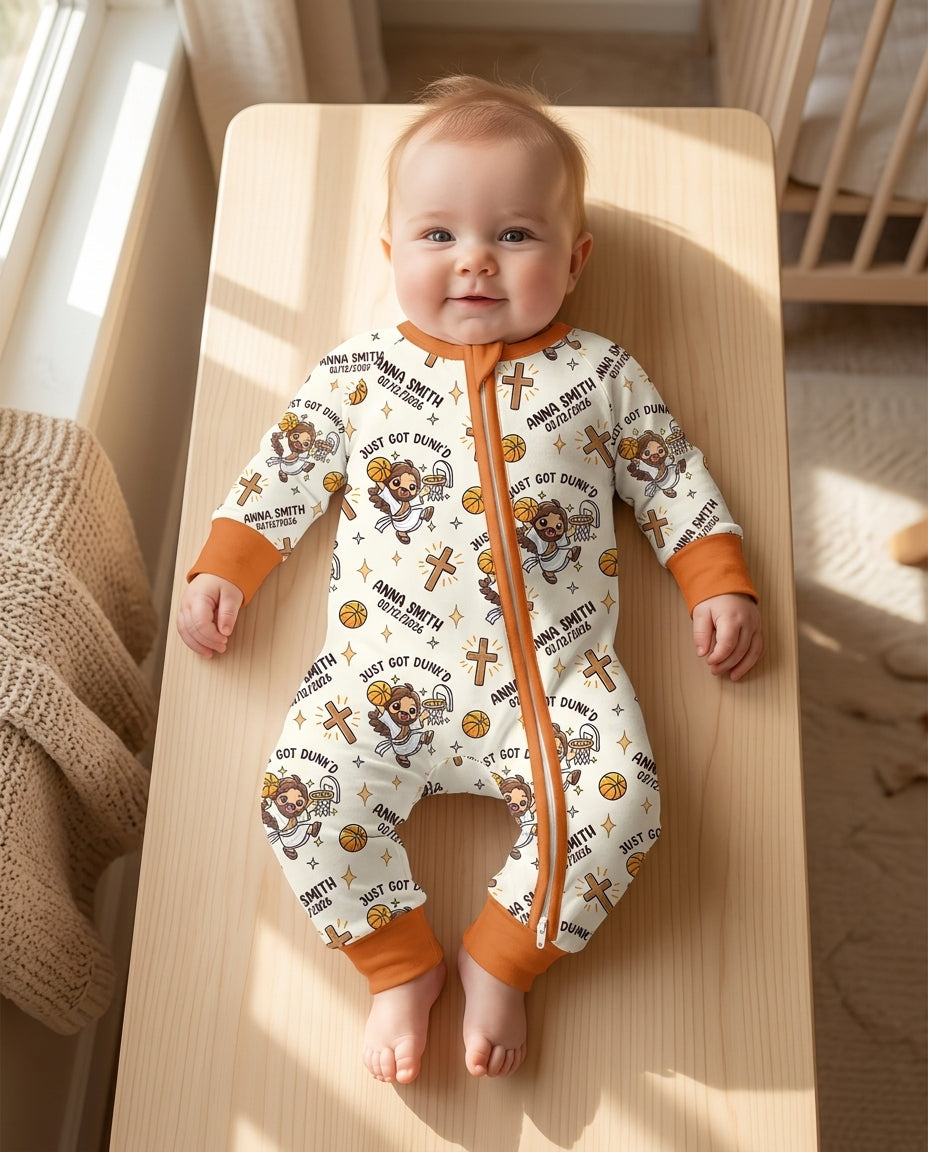 Personalized Baptism Just Got Dunk'd Bamboo Convertible Zippy