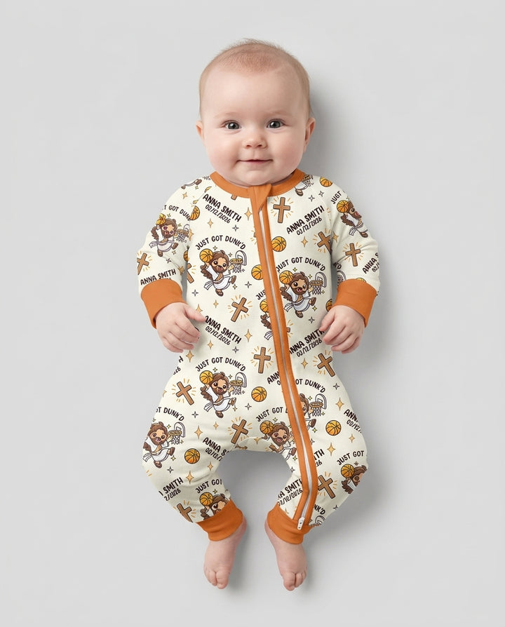 Personalized Baptism Just Got Dunk'd Bamboo Convertible Zippy