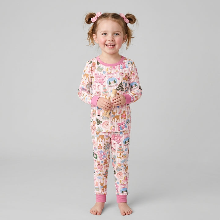 Preppy Christmas Bamboo Two Piece Long Sleeve Pajama Set