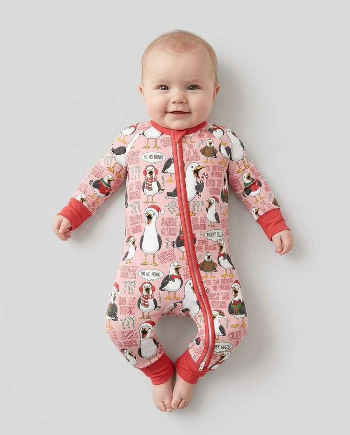 Funny Christmas Seagull Bamboo Convertible Zippy