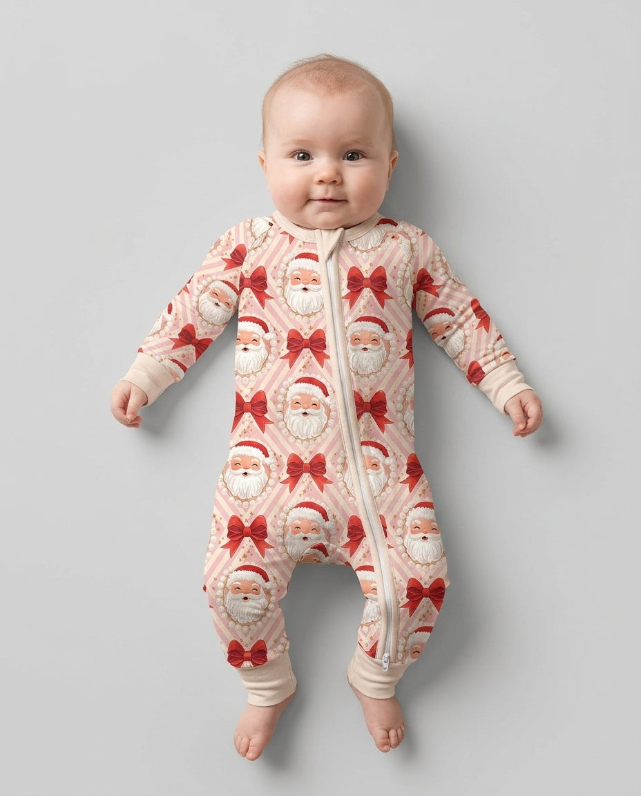 Preppy Coquette Santa Mommy And Me Matching Bamboo Convertible Zippy