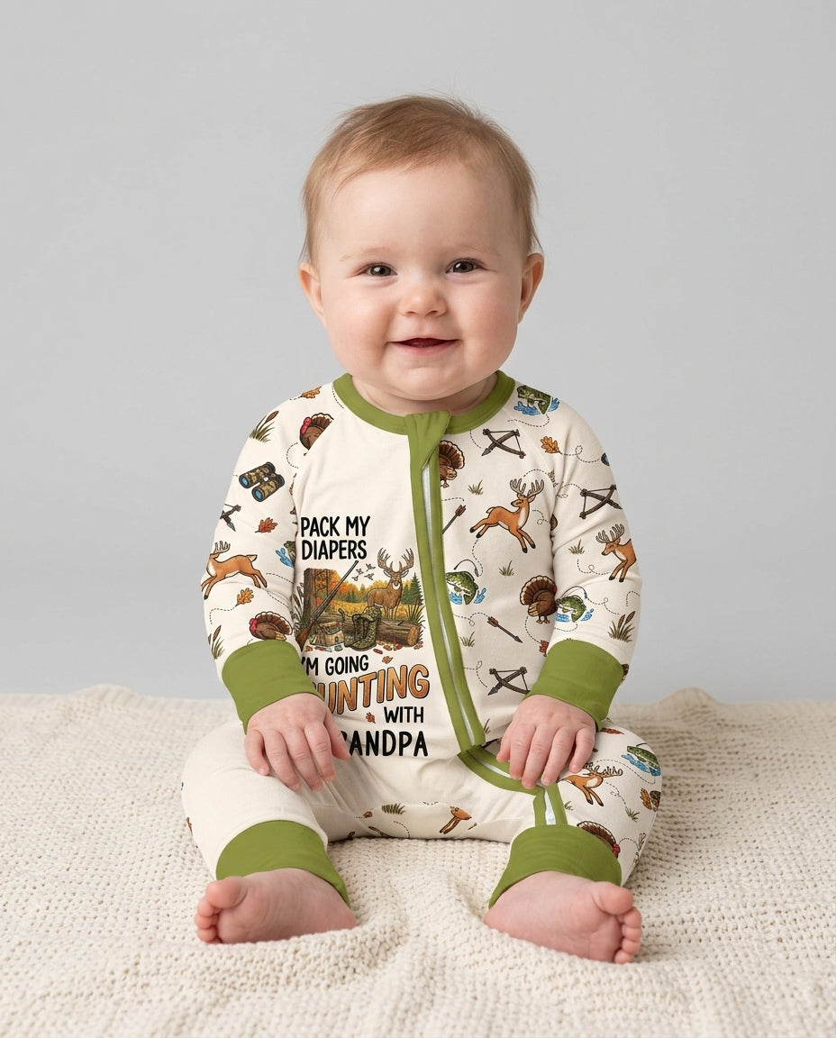 Personalized Pack My Diapers I'm Going Hunting Bamboo Convertible Zippy