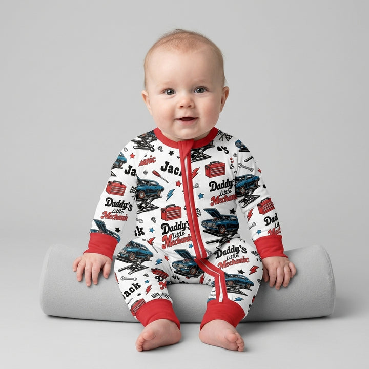 Custom Name Daddy's Little Mechanic Bamboo Convertible Zippy