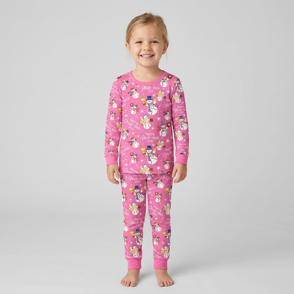Baseball Christmas Non-custom version Bamboo Two Piece Long Sleeve Pajama Set