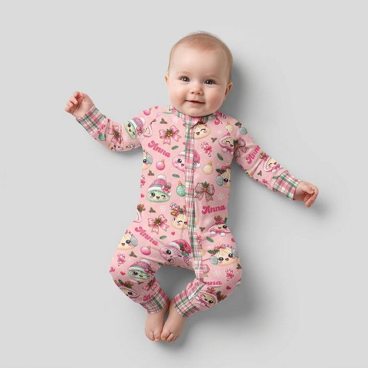 Custom Name Kawaii Christmas Dumpling Bamboo Convertible Zippy