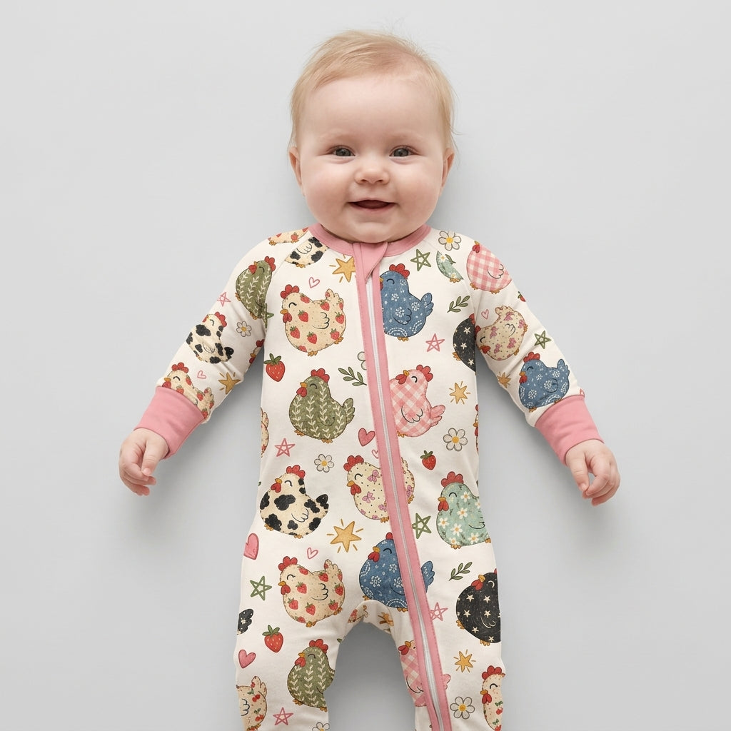 Playful Farm Chicken Bamboo Convertible Zippy