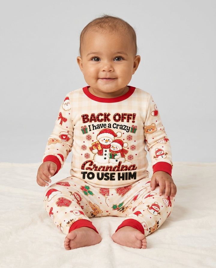 Back Off I Have A Crazy Grandpa Bamboo Two Piece Long Sleeve Pajama Set