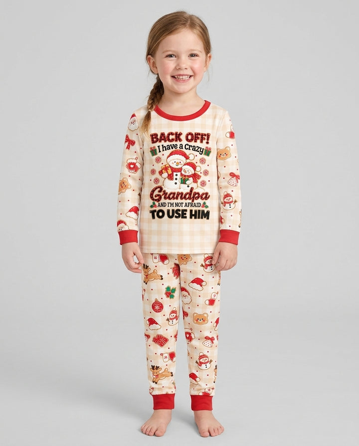 Back Off I Have A Crazy Grandpa Bamboo Two Piece Long Sleeve Pajama Set