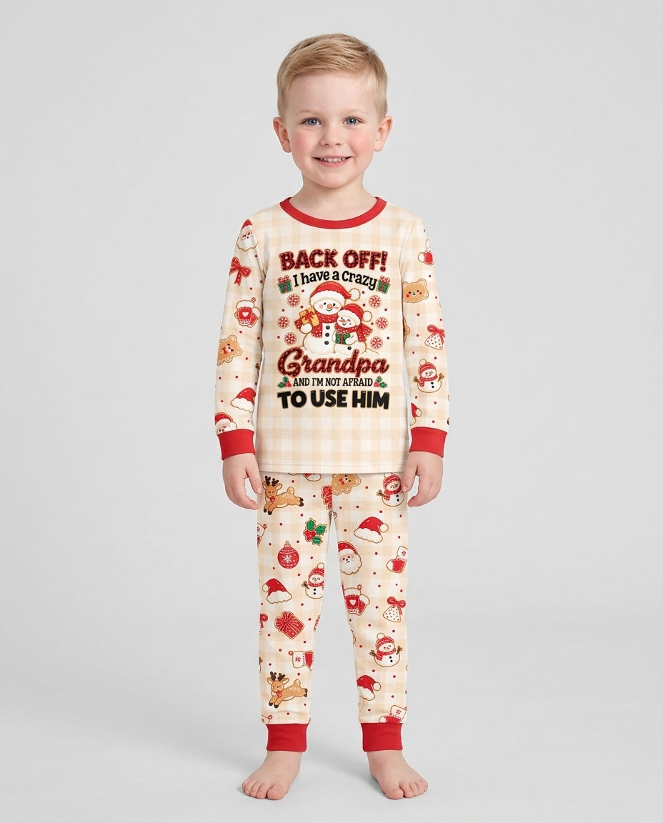 Back Off I Have A Crazy Grandpa Bamboo Two Piece Long Sleeve Pajama Set