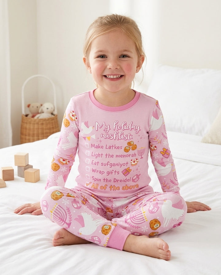 Hanukkah To Do List Bamboo Two Piece Long Sleeve Pajama Set