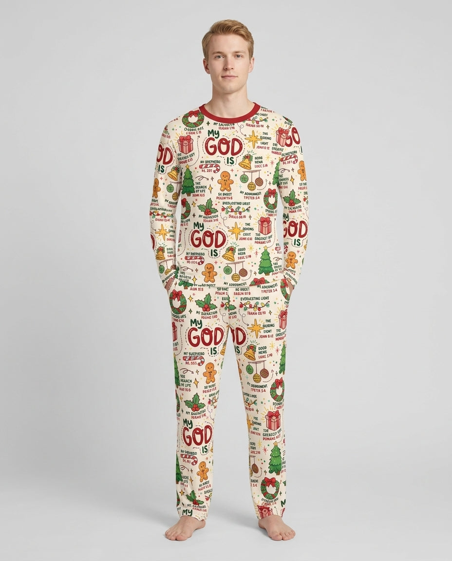 Christmas My God Is Bamboo Men's Pajama Set
