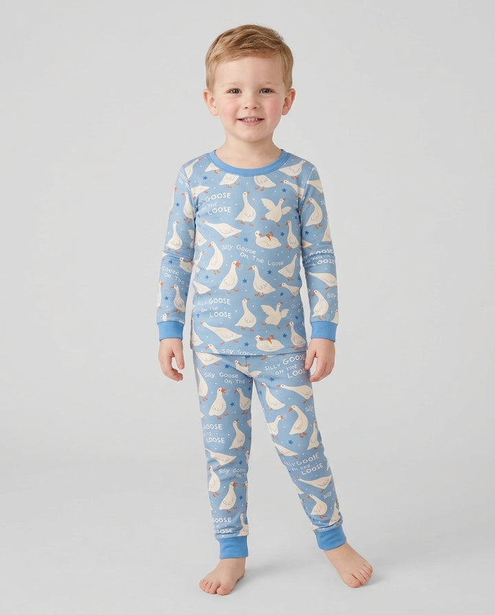 Silly Goose On The Loose Bamboo Two Piece Long Sleeve Pajama Set