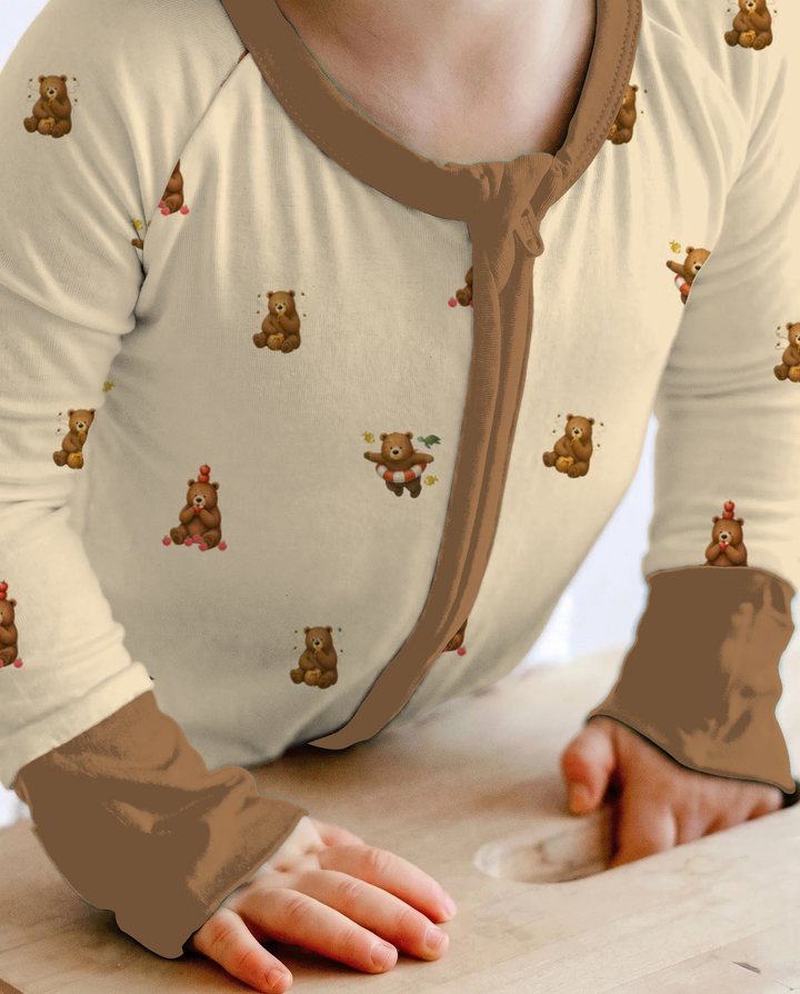 Woodland Campfire Crew Bamboo Convertible Zipper Romper