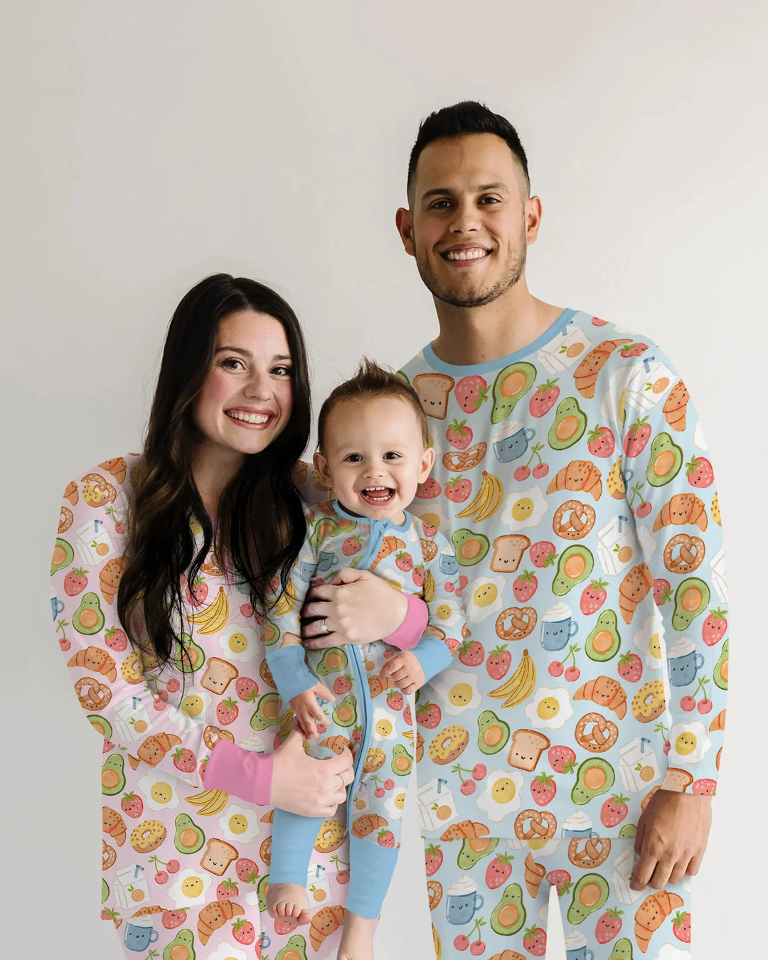 Breakfast Buddies Family Matching Bamboo Two Piece Long Sleeve Pajama Set