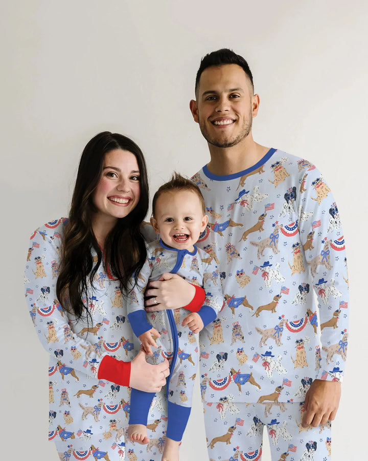Patriotic Pups Family Matching Bamboo Men's Pajama Set