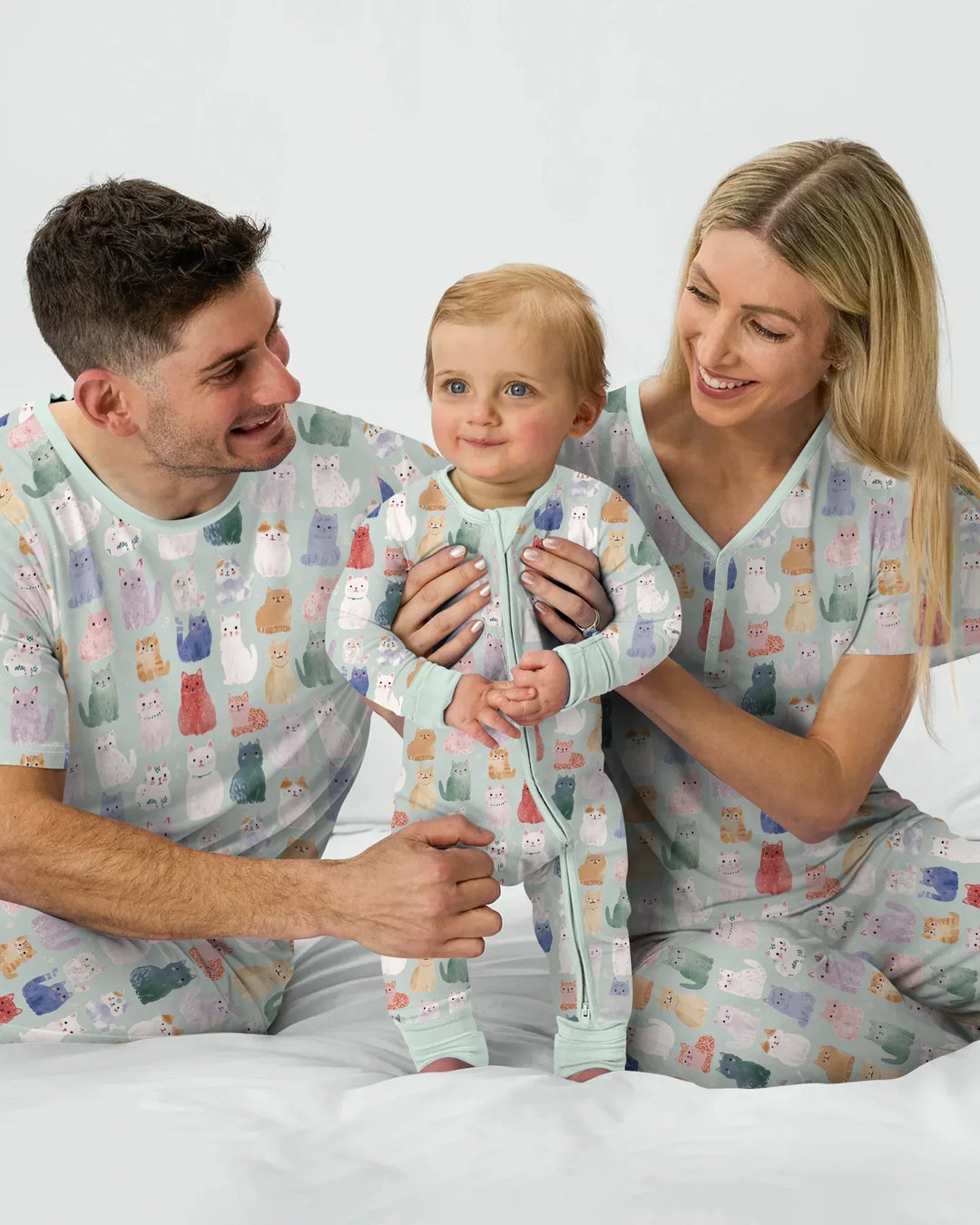 Enchanted Happy Kitty Family Matching Bamboo Convertible Zippy