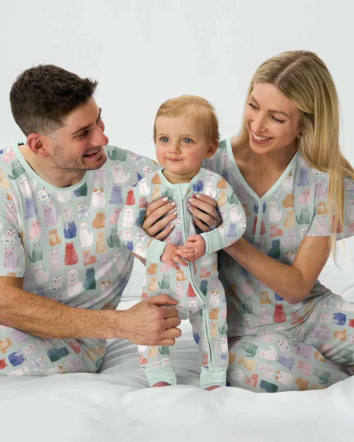 Enchanted Happy Kitty Family Matching Bamboo Convertible Zippy