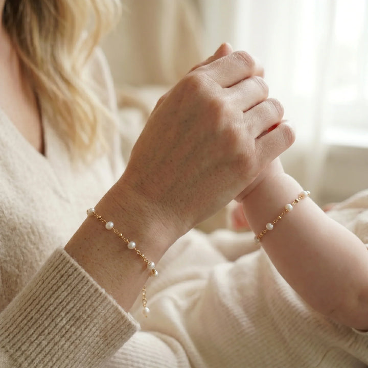 The Pearl Bond: Mommy and Me Matching Bracelet Set