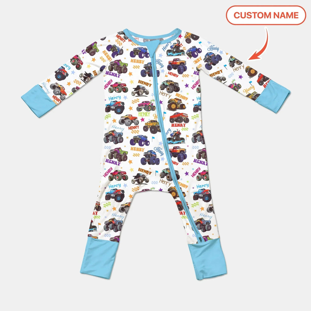 Monster Truck Custom Name Convertible Zippy , Monster Truck Custom Name Convertible Zippy - 0-3M