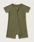 Moss Ribbed Bamboo Shorty Zippy