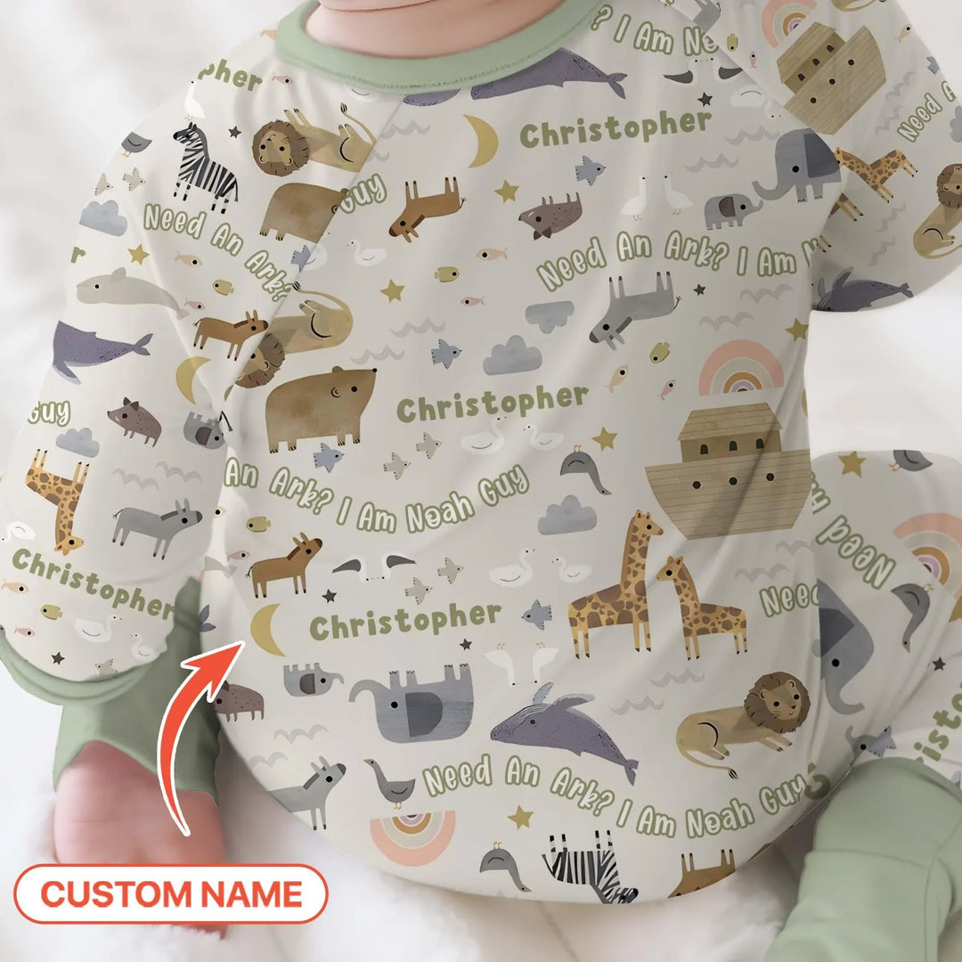 Need An Ark? I Noah Guy Custom Name Convertible Zippy , Need An Ark? I Noah Guy Custom Name Convertible Zippy - 0-3M