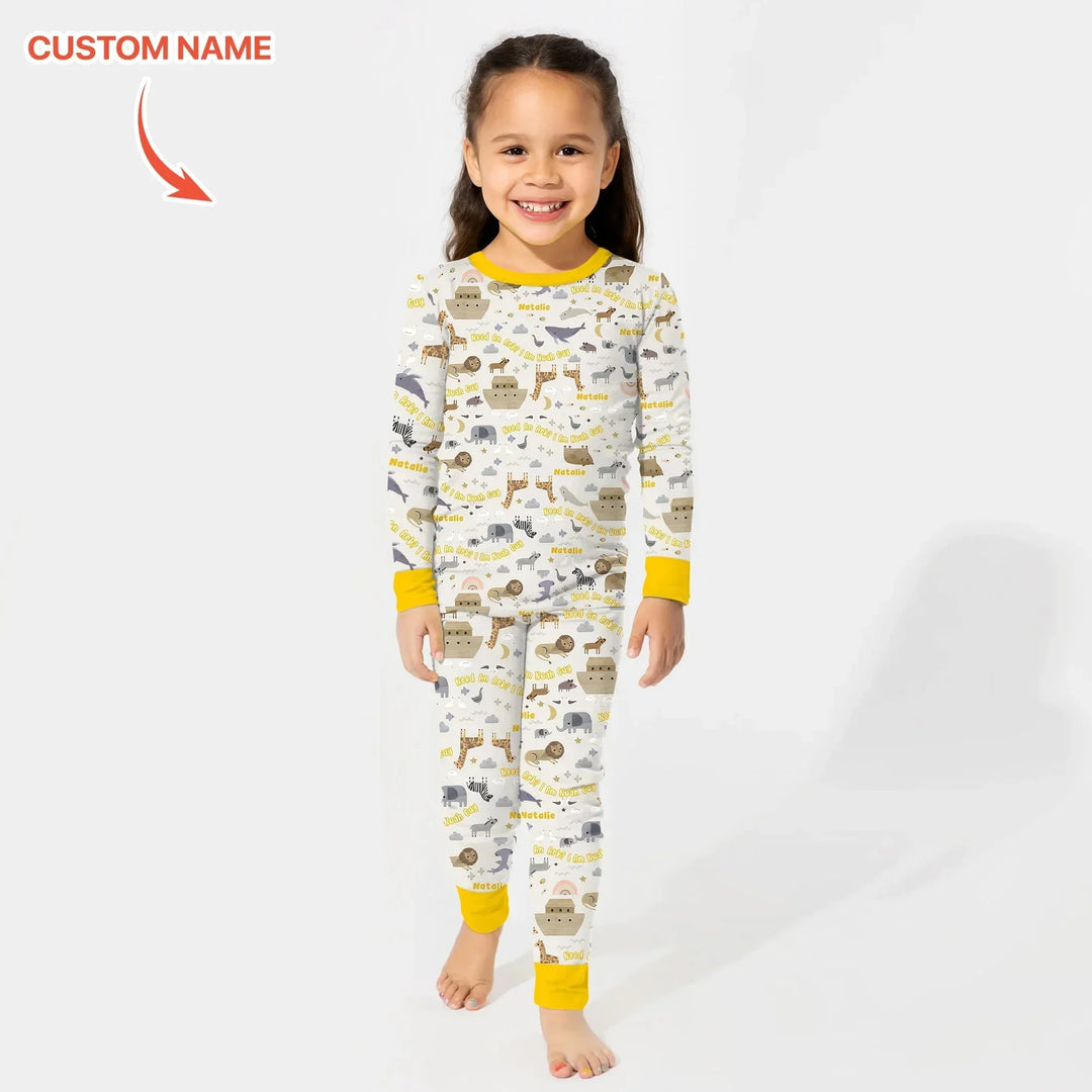 Need An Ark? I Noah Guy Custom Name Two Piece Long Sleeve Pajama Set , Need An Ark? I Noah Guy Custom Name Two Piece Long Sleeve Pajama Set - 12-18M