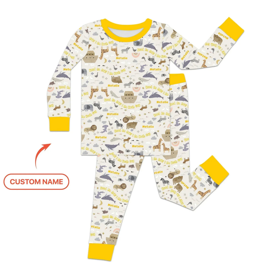 Need An Ark? I Noah Guy Custom Name Two Piece Long Sleeve Pajama Set , Need An Ark? I Noah Guy Custom Name Two Piece Long Sleeve Pajama Set - 12-18M