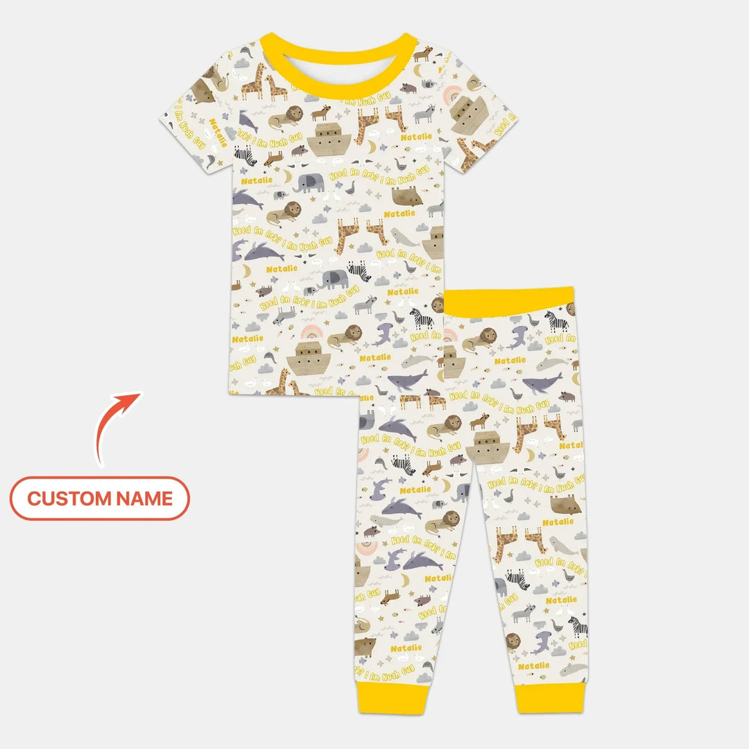 Need An Ark? I Noah Guy Custom Name Two Piece Short Sleeve Pajama Set , Need An Ark? I Noah Guy Custom Name Two Piece Short Sleeve Pajama Set - 12-18M