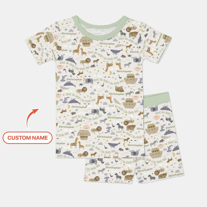 Need An Ark? I Noah Guy Custom Name Two Piece Short Sleeve Shorts Pajama Set , Need An Ark? I Noah Guy Custom Name Two Piece Short Sleeve Shorts Pajama Set - 12-18M