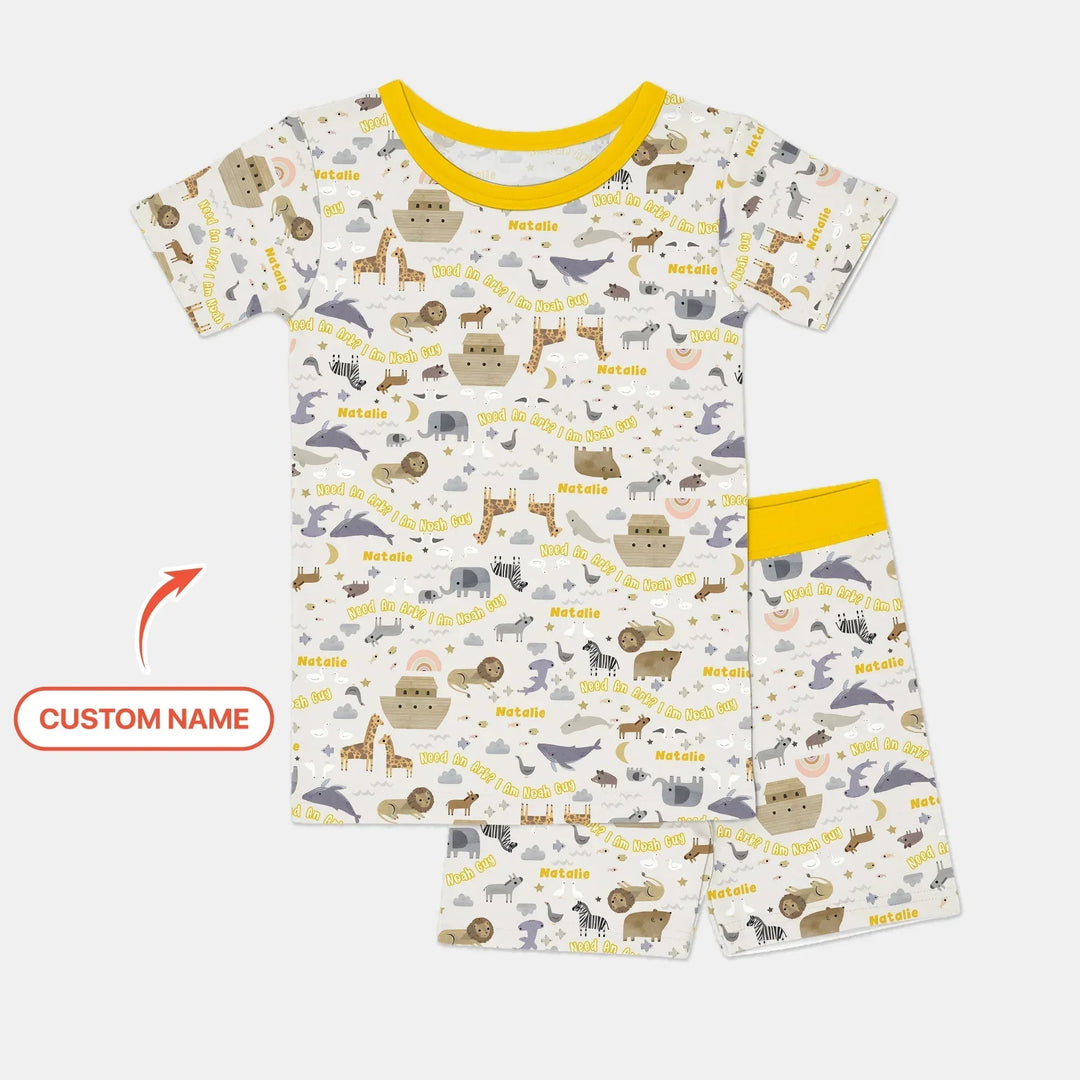 Need An Ark? I Noah Guy Custom Name Two Piece Short Sleeve Shorts Pajama Set , Need An Ark? I Noah Guy Custom Name Two Piece Short Sleeve Shorts Pajama Set - 12-18M