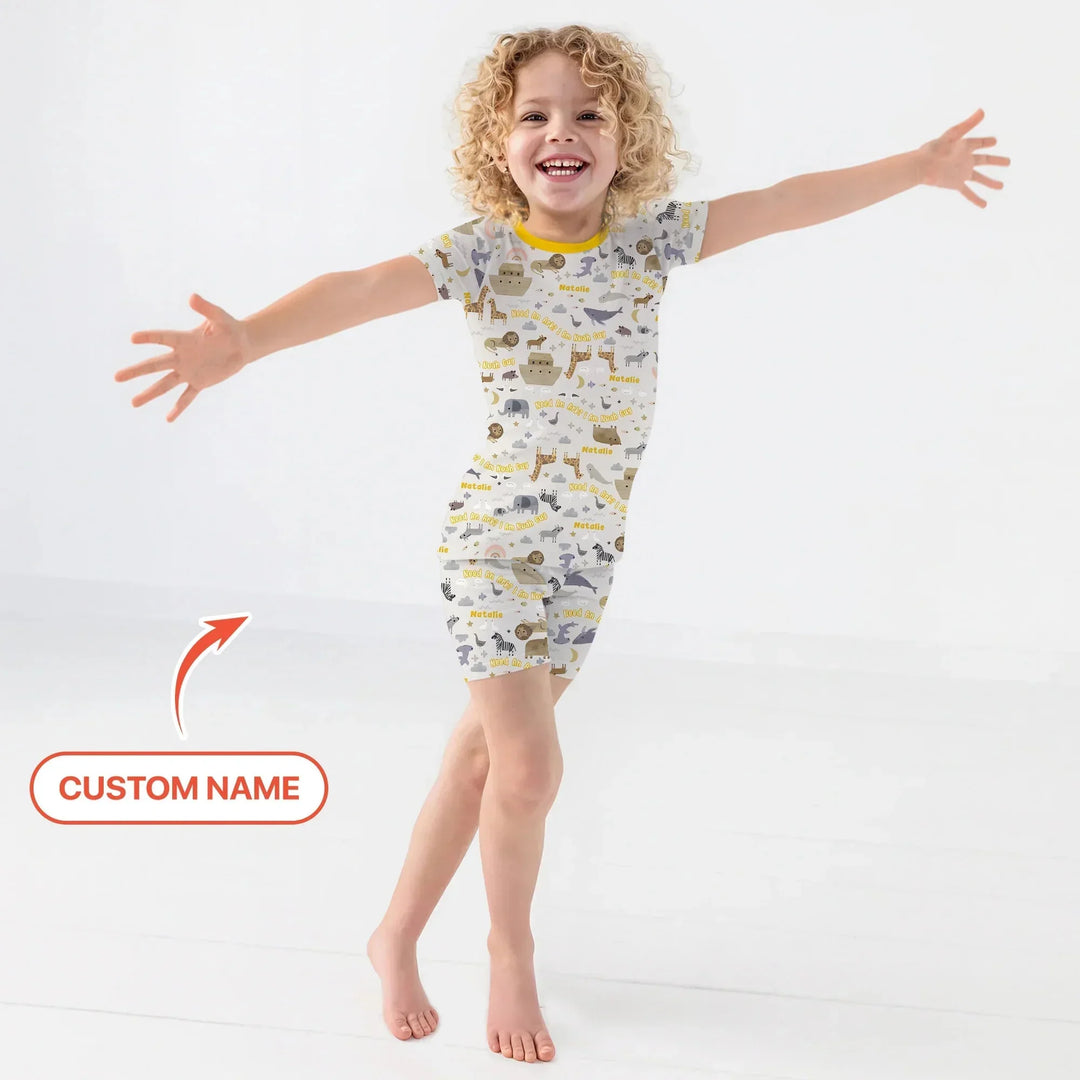 Need An Ark? I Noah Guy Custom Name Two Piece Short Sleeve Shorts Pajama Set , Need An Ark? I Noah Guy Custom Name Two Piece Short Sleeve Shorts Pajama Set - 12-18M