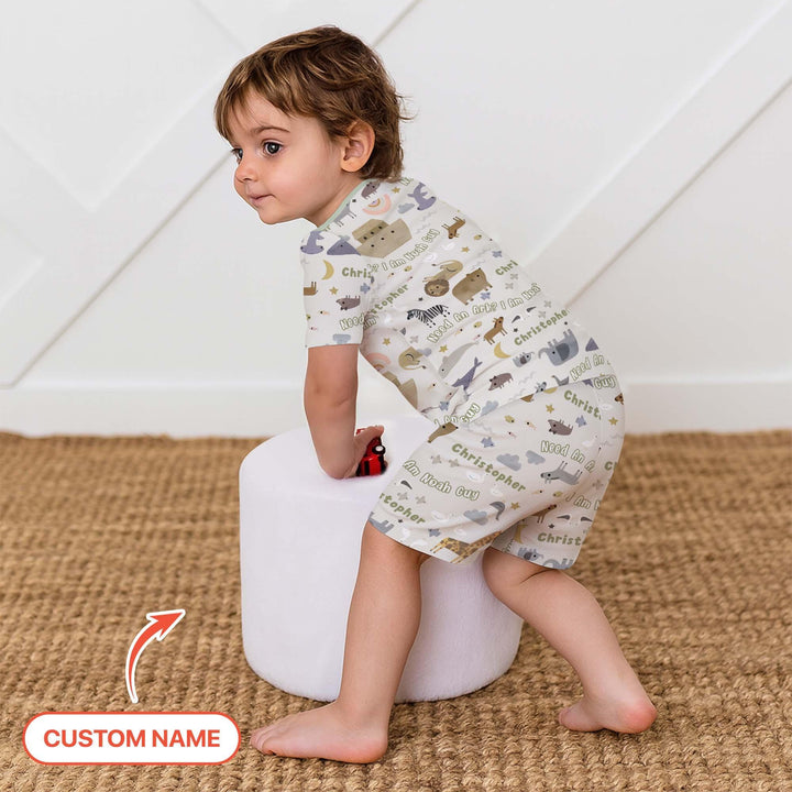 Need An Ark? I Noah Guy Custom Name Two Piece Short Sleeve Shorts Pajama Set , Need An Ark? I Noah Guy Custom Name Two Piece Short Sleeve Shorts Pajama Set - 12-18M