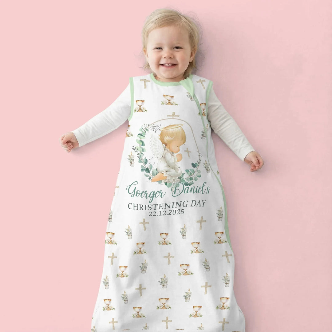 First Christening Day Custom Name Bamboo Sleep Bag