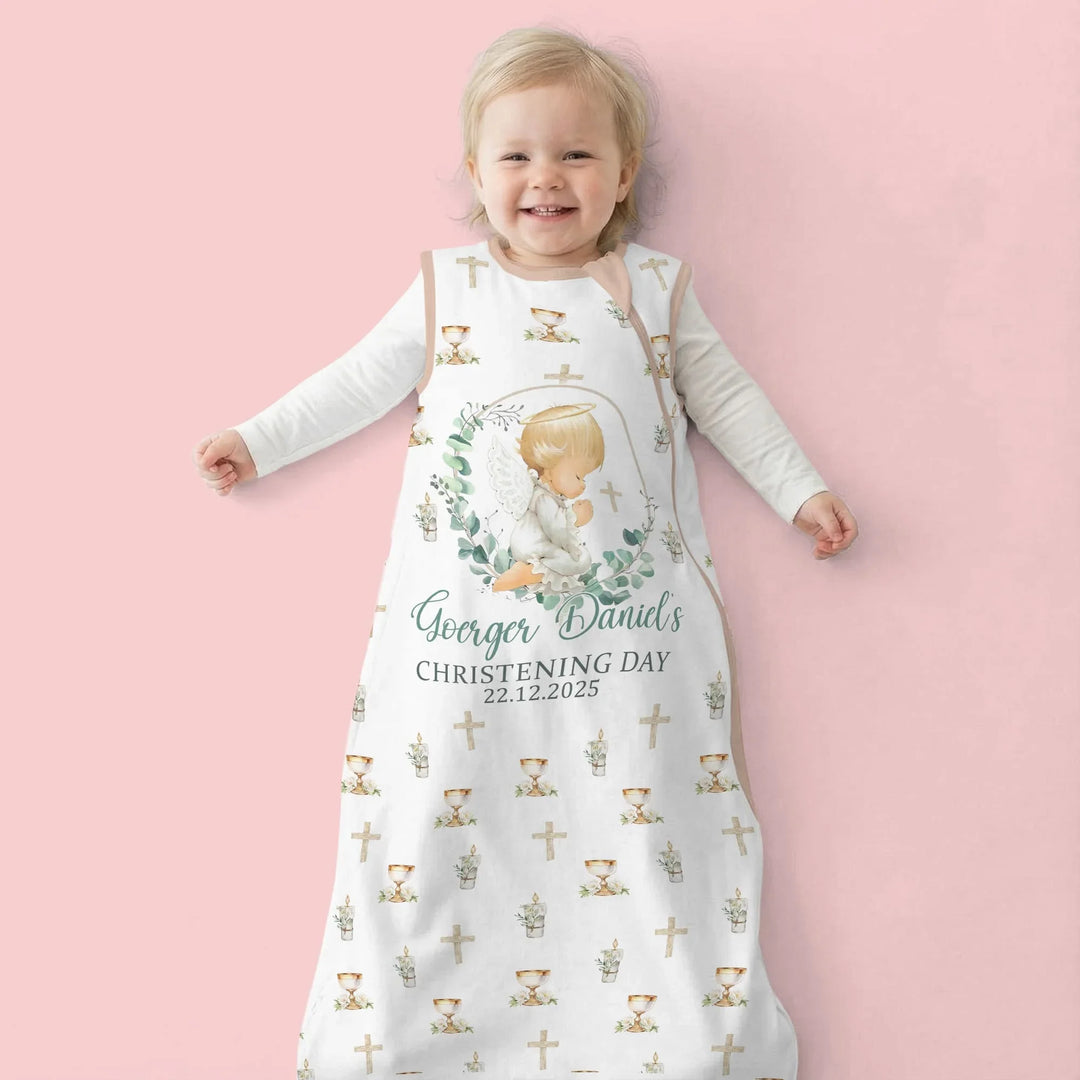 First Christening Day Custom Name Bamboo Sleep Bag