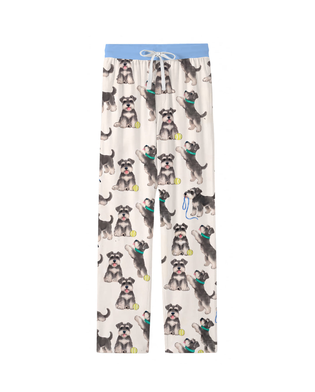Playful Schnauzer Puppies Bamboo Men's Pajama Set