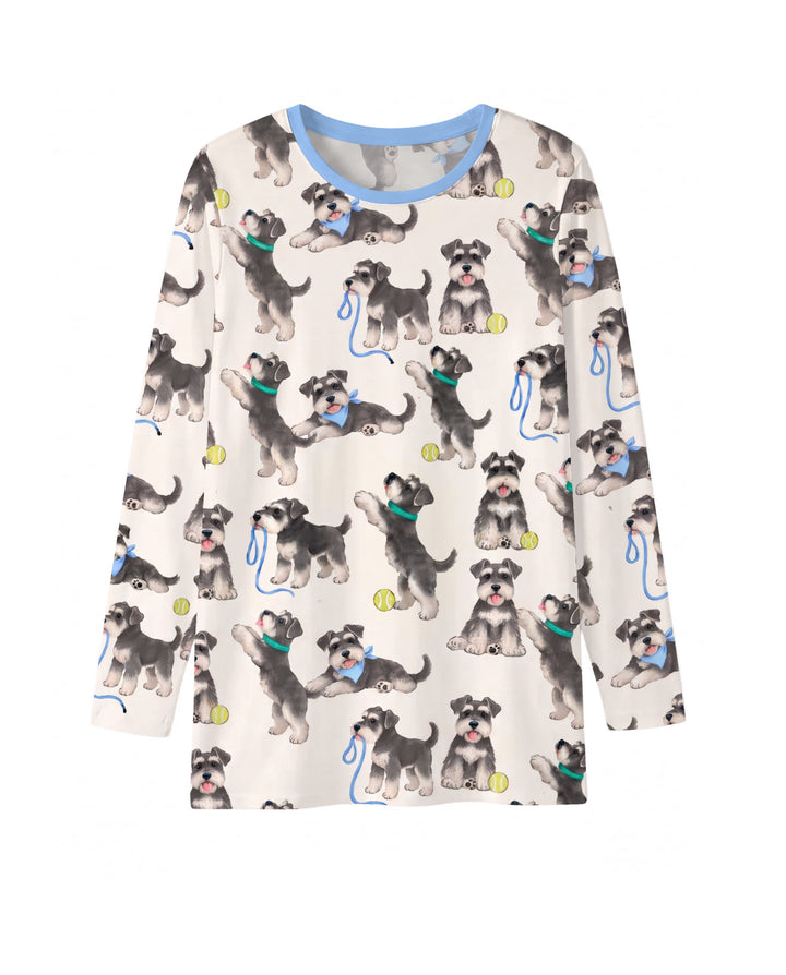 Playful Schnauzer Puppies Bamboo Men's Pajama Set