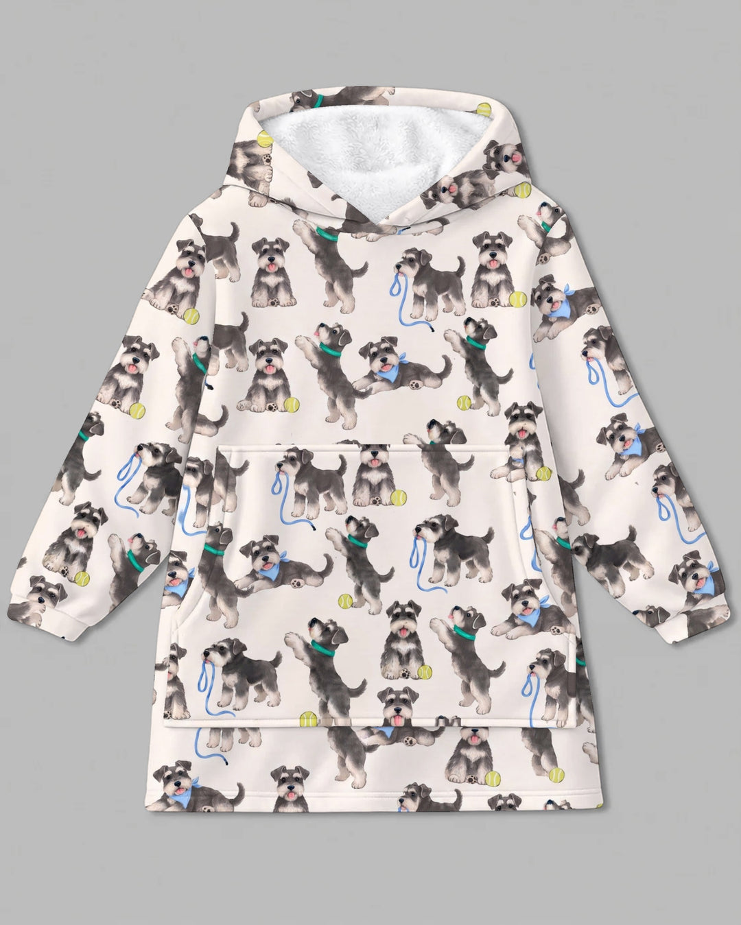 Playful Schnauzer Puppies Bamboo Blanket Hoodie
