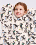 Playful Schnauzer Puppies Blanket Hoodie