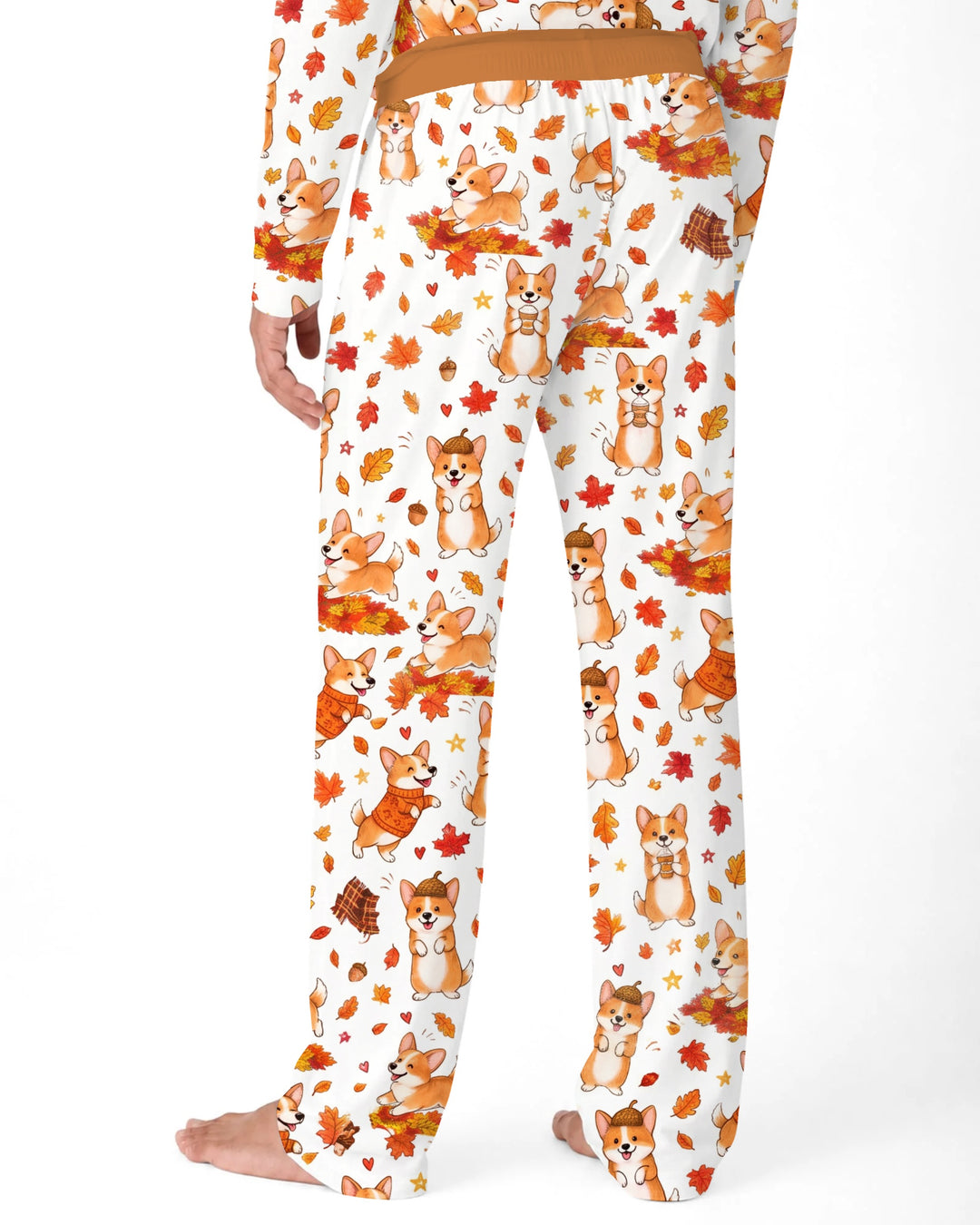 Happy Fall Corgis Bamboo Men's Pajama Set